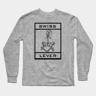 White Swiss Lever Mechanism Long Sleeve T-Shirt